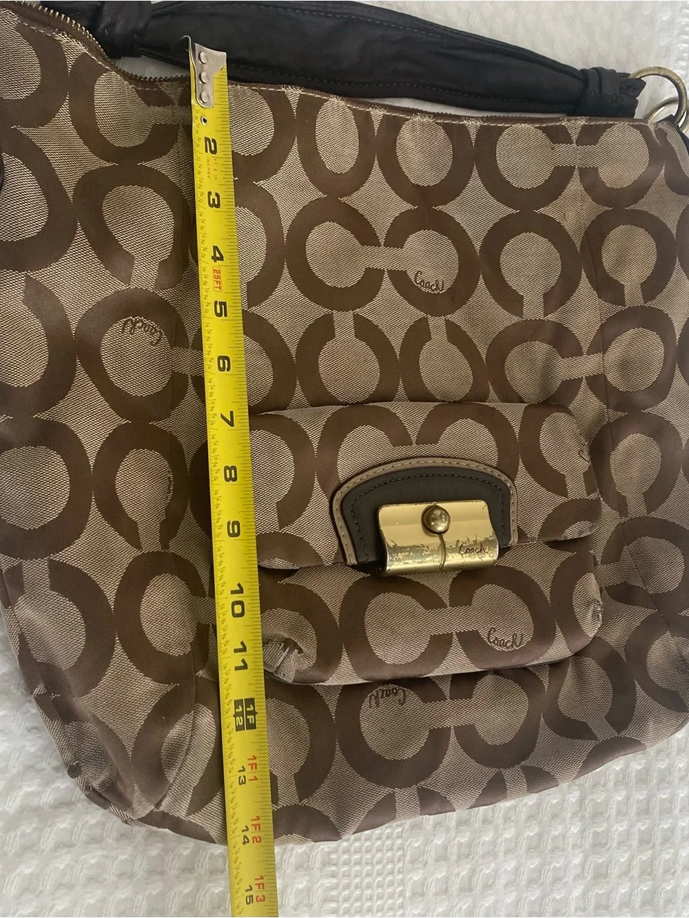 Coach Brown Signature Shoulder Bag Kristin